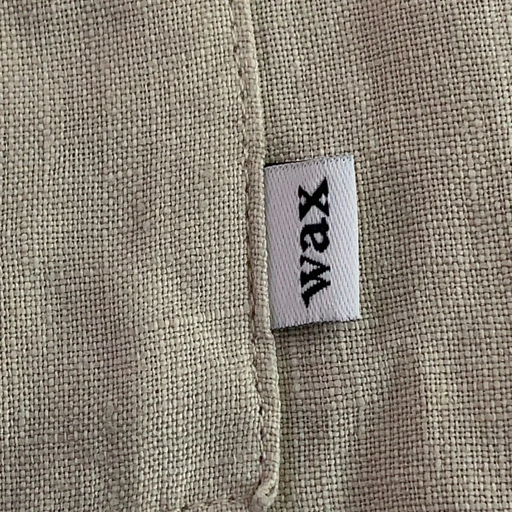 Wax London Mens 36 Beige 100% Linen Kurt Button Relaxed Trousers Pants New